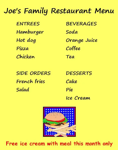 Menu