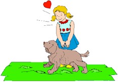 girl and dog