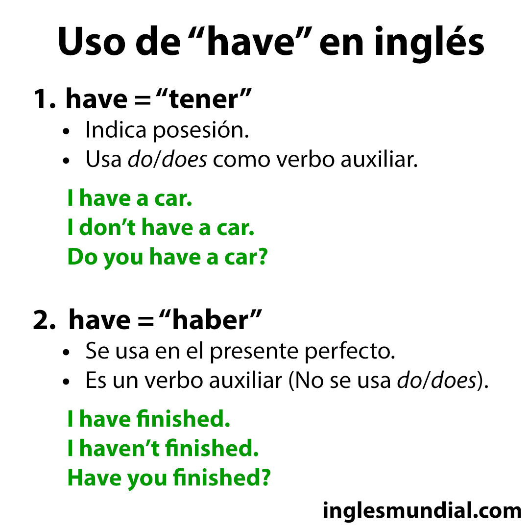 have tener vs. haber infografía